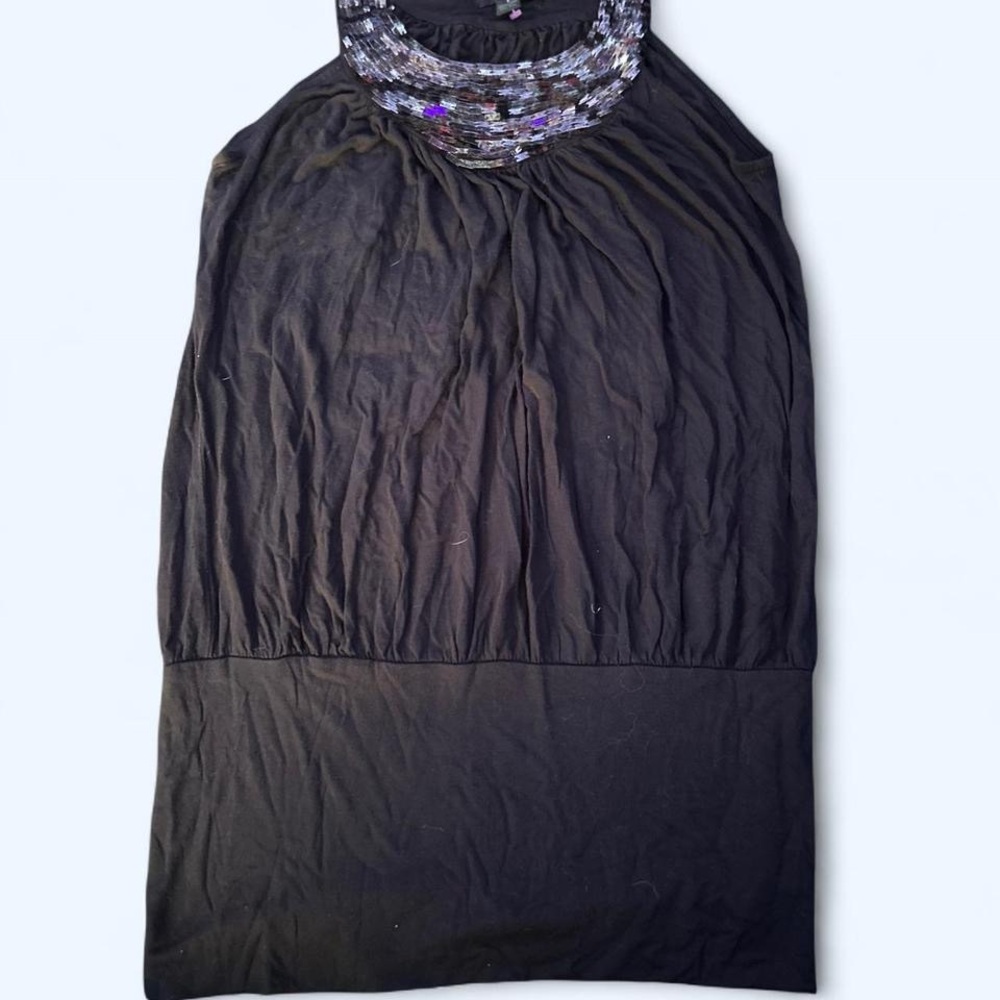 Vintage Forever 21 Dark Brown Tank Top With Sequin Design